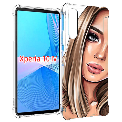 Чехол MyPads девушка-с-каре женский для Sony Xperia 10 IV (10-4) задняя-панель-накладка-бампер чехол mypads санта клаус девушка для sony xperia 10 iv 10 4 задняя панель накладка бампер