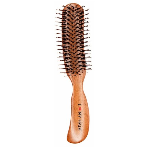 Расческа для волос парикмахерская I LOVE MY HAIR, коллекция Sense Shine Brush деревянная 17280