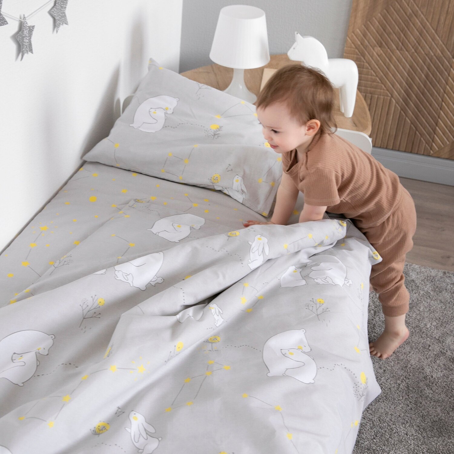 фото Постельное белье 1 спальное детское 160х80 Поплин Комплект постельного белья для детей Гонки