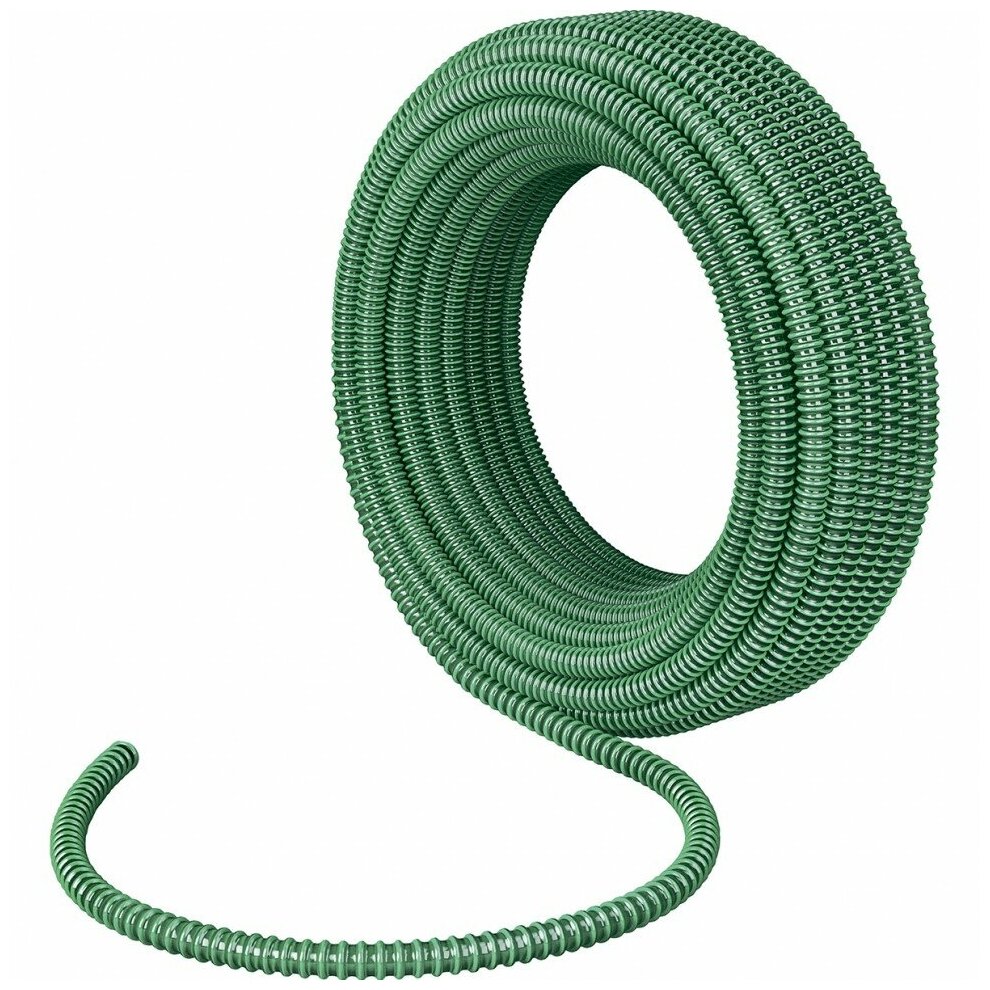 Шланг спиральный Сибртех, 1/4", армированный напорно-всасывающий, 30 м, зеленый