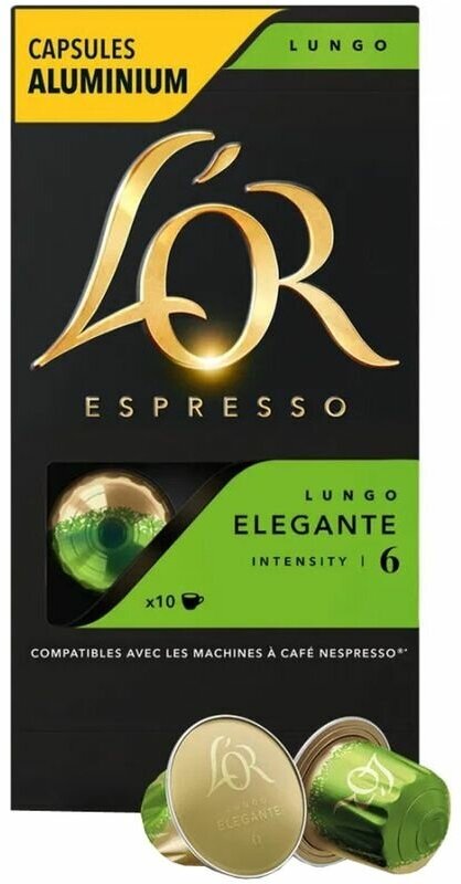 Кофе в алюминиевых капсулах для кофемашин L`or Espresso Lungo Elegante 10 шт