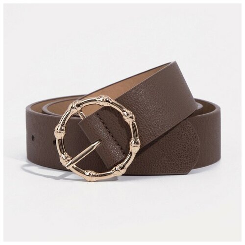 фото Ремень женский, ширина - 3,5 см, пряжка металл, цвет тёмно-коричневый mikimarket