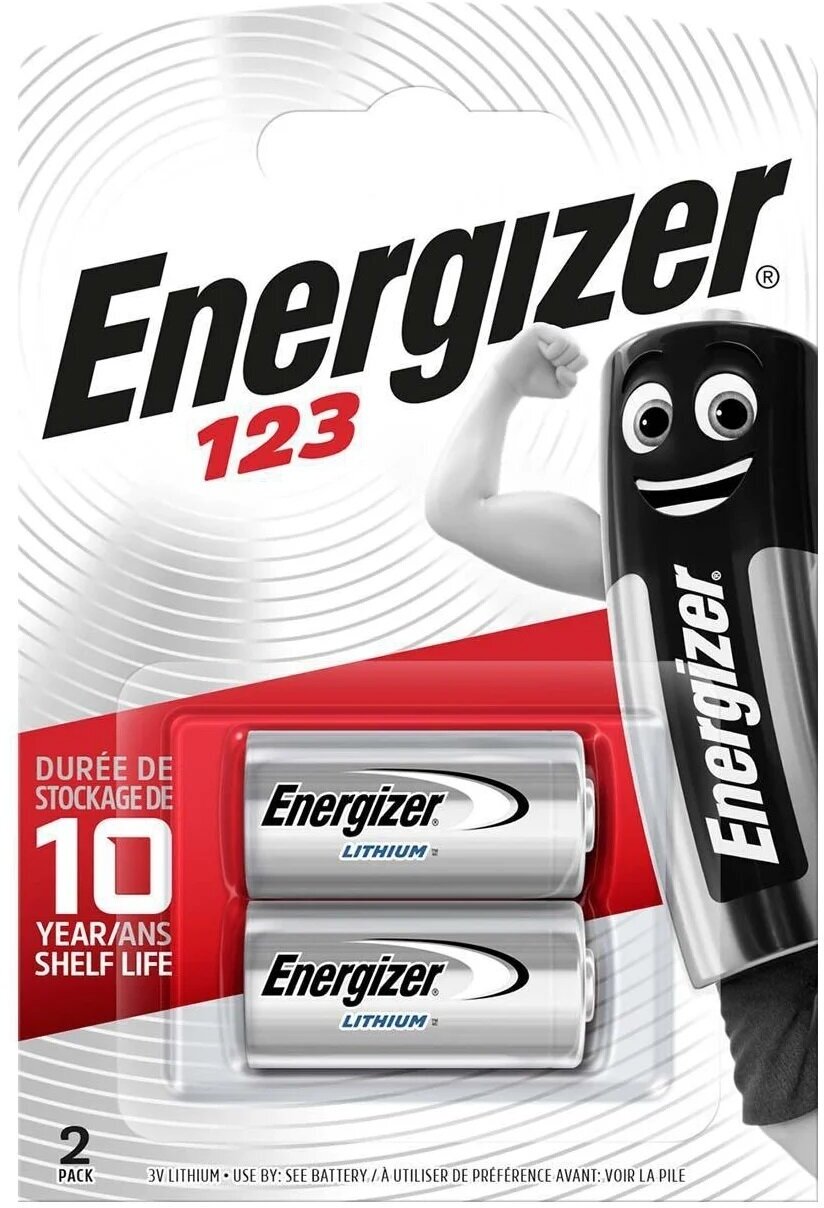 Батарейка Energizer CR123, 2 шт.