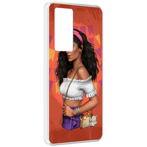 Чехол MyPads девушка-с-сумкой-мулатка женский для Realme GT Master Explorer Edition задняя-панель-накладка-бампер