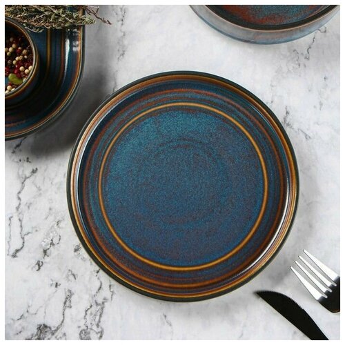 Тарелка десертная Garland, диаметр 18,5 см, цвет синий 2 тарелки
