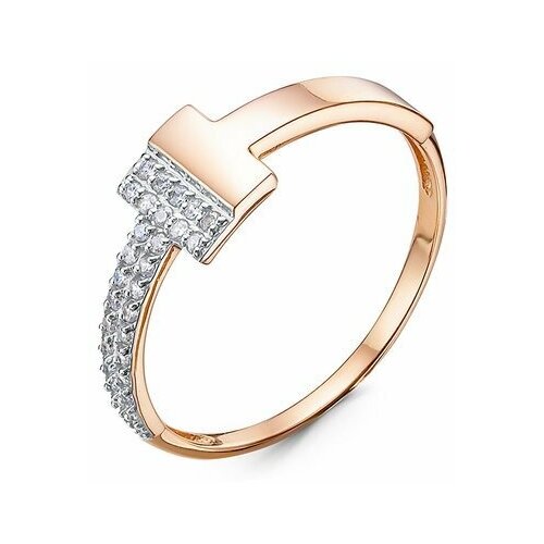 фото Кольцо diamant online, золото, 585 проба, фианит, размер 17