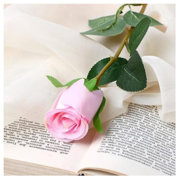 NNB Цветок искусственный "Бутончик розы" 5х50 см розовый