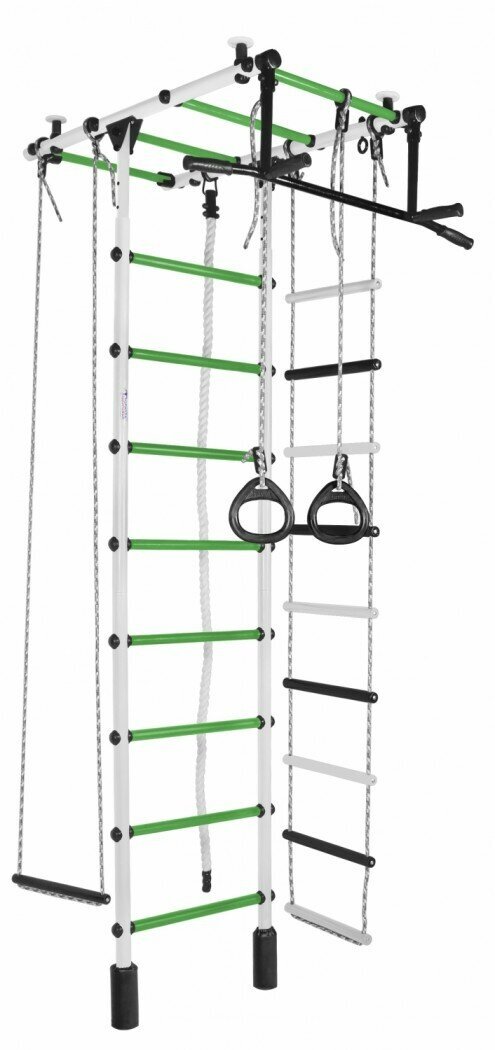 Детский спортивный комплекс распорный Формула здоровья Атлант белый-салатовый