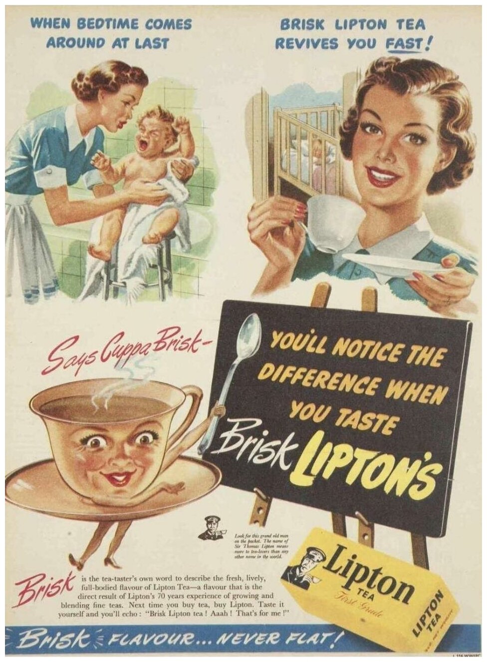 Постер / Плакат / Картина Рекламный плакат - Чай Brisk Liptons 40х50 см в раме