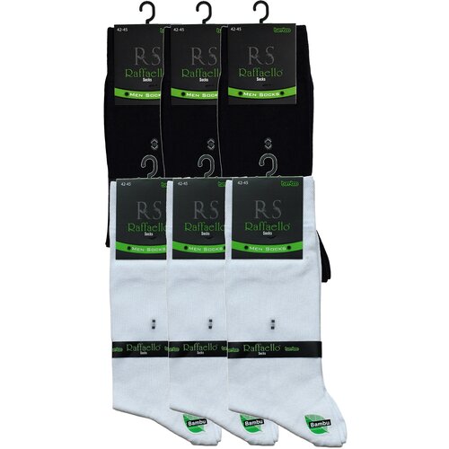 фото Носки raffaello socks, 6 пар, размер 42-45, белый, черный