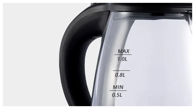 Электрический чайник высокой мощности/SK-613/2200 Вт/1 л/автоматическое отключение/индикатор уровня воды/черный - фотография № 4