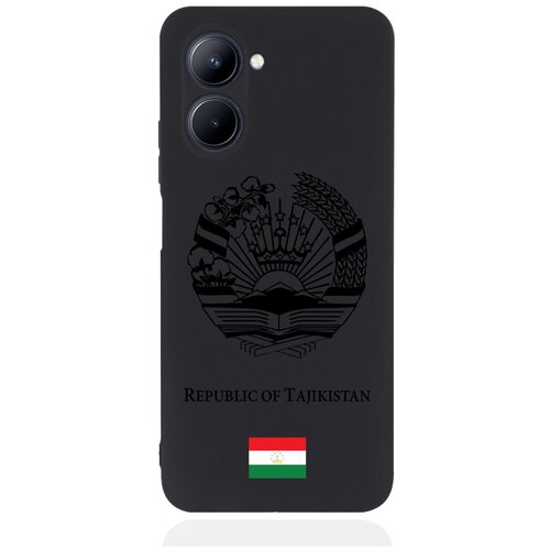 Черный силиконовый чехол SignumCase для realme C33 Черный лаковый Герб Таджикистана черный силиконовый чехол signumcase для honor x9 черный лаковый герб таджикистана