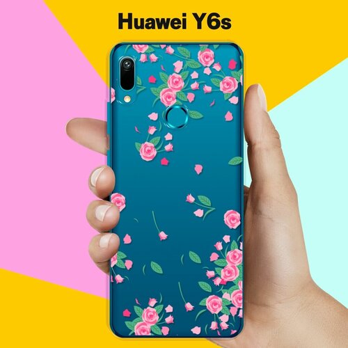 Силиконовый чехол Розочки на Huawei Y6s силиконовый чехол ананас на huawei y6s