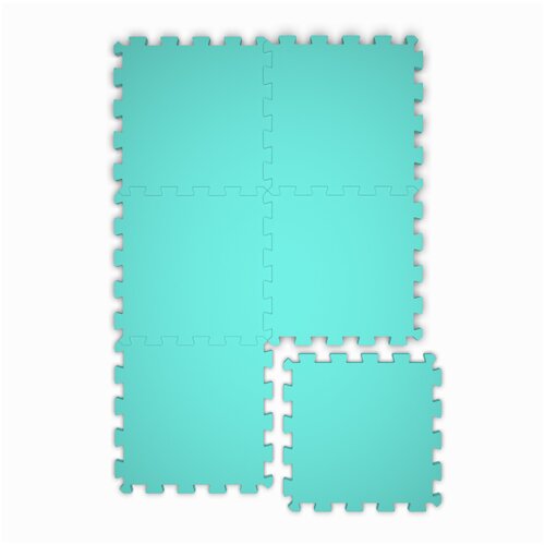 Коврик-пазл мягкий напольный складной Черный 6 элементов 87х58 см