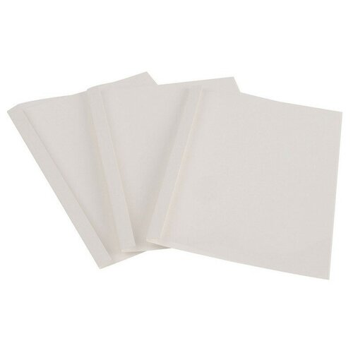 Обложки для термопереплета ProMega Office А4 картонные/пластиковые белые, корешок 4 мм, 100 штук в упаковке