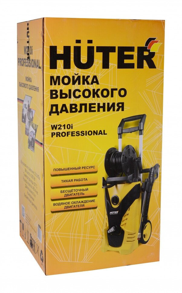 Мойка высокого давления (минимойка) Huter W210i PROFESSIONAL (2600 Вт, 210 бар, 450 л/час, асинхронный двигатель, профессиональный пеногенератор) - фотография № 8