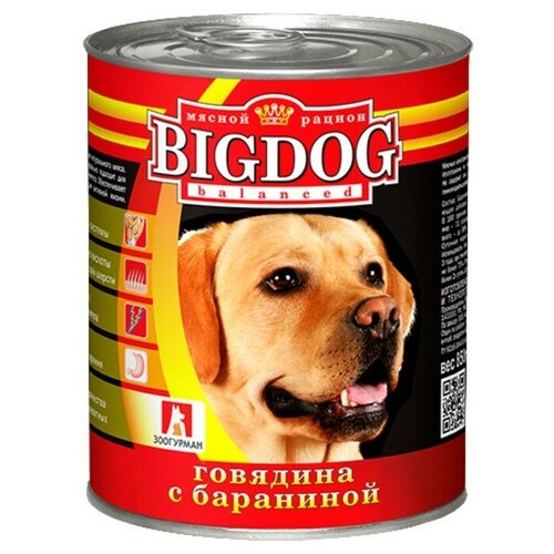 Зоогурман 850гр Консервы для собак Big Dog мясное ассорти с говядиной и бараниной Арт.18945