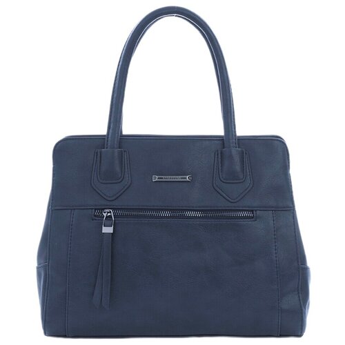 Сумка женская с двумя ручками синяя из экокожи