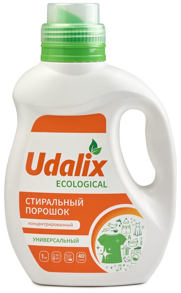 UDALIX Экологичный гипоаллергенный стиральный порошок. Универсальный. 1 кг.