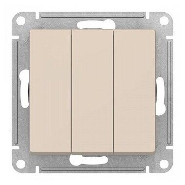 Выключатель 3-клавишный ATLASDESIGN, скрытый монтаж, бежевый | код. ATN000231 | Schneider Electric (3шт. в упак.)