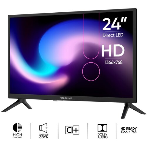 24" Телевизор Topdevice TDTV24BN02HBK TV 24" LED, HD 720p, черный