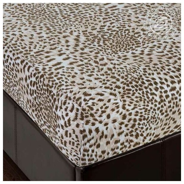 фото Простыня Трикотажная на Резинке 120х200х20 арт. 252 "Леопард"