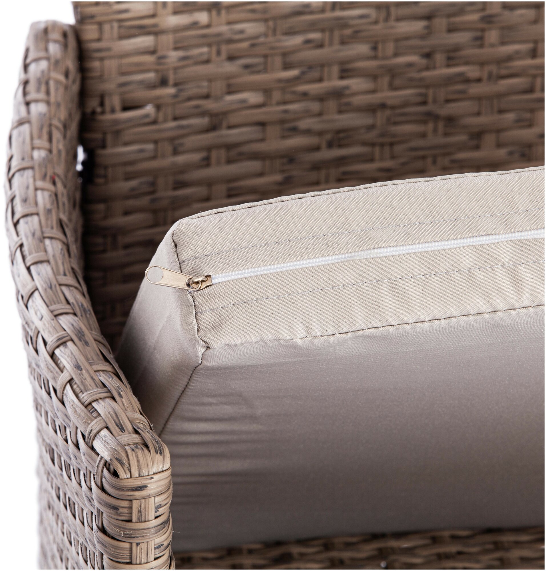 Лаундж сет TetChair (диван+2кресла+столик+подушки) (mod. 210013 А), серый, ткань: DB-11 светло-серый - фотография № 5