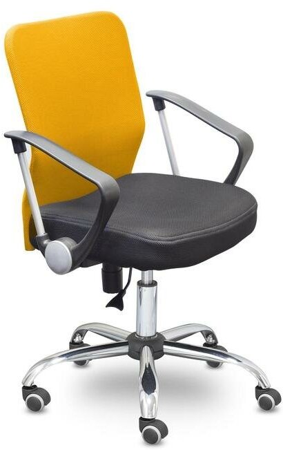 Кресло офисное Easy Chair 203 черное/оранжевое (ткань/сетка/пластик/металл)