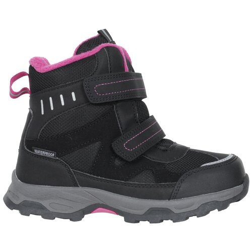 Ботинки 2469, демисезон/зима, на липучках, светоотражающие элементы, высокие, размер 34EU, черный, розовый
