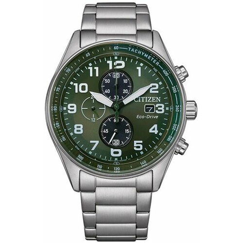 Наручные часы CITIZEN CA0770-72X, серебряный, зеленый