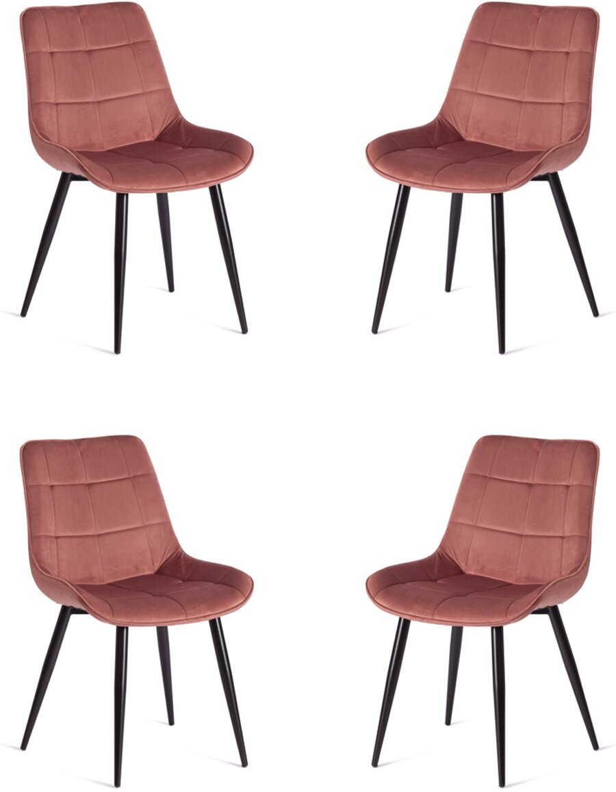 Комплект стульев ABRUZZO ( mod. 8060 ) металл/вельвет, коралловый