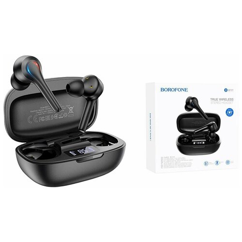 Наушники беспроводные Borofone BW11 с боксом для зарядки Bluetooth черный 158000₽