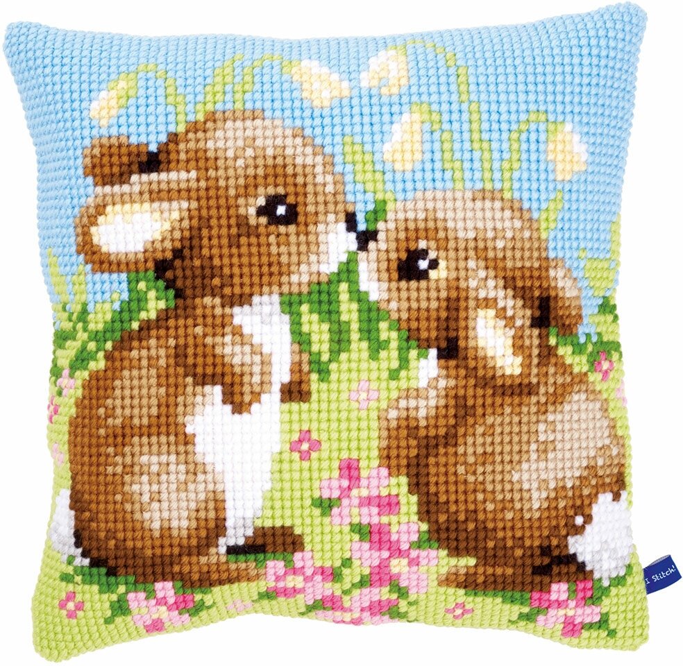 Набор для вышивания крестом Vervaco Маленькие кролики, 40х40 см (PN-0021437 "Маленькие кролики")