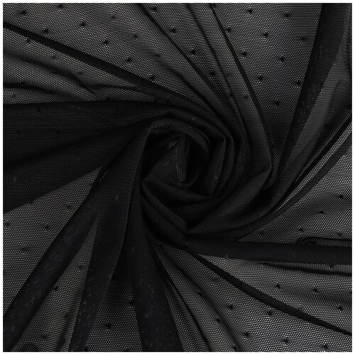 Сетка эластичная KRUZHEVO, арт. OLG024, плотн. 80г/м², шир.140см, цвет 170 черный, уп.5м