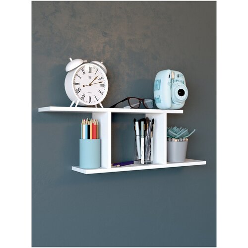 Полка настенная белая, книжная полка, полка для книг, полка навесная в комнату, для дома, для дачи