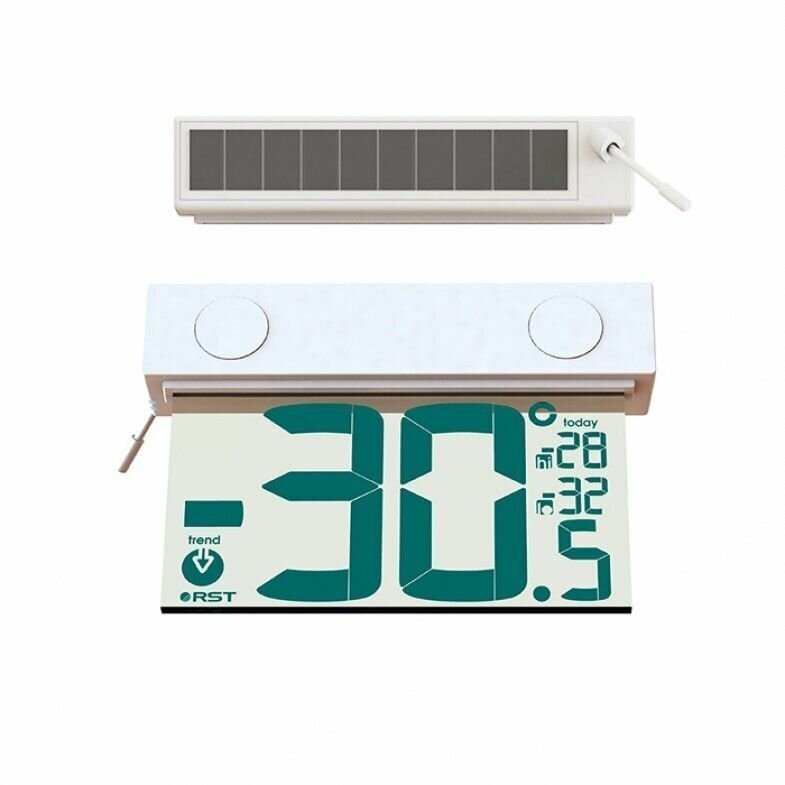 Цифровой электронный термометр уличный на солнечной батарее на липучке, оконный градусник - фотография № 1