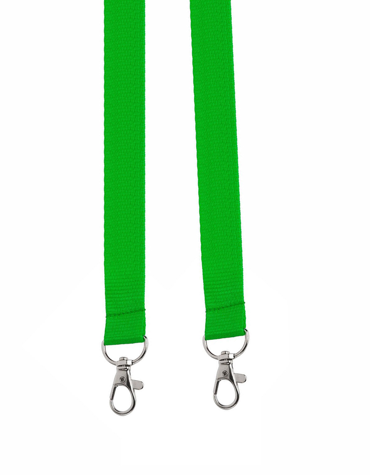 Ланъярд (шнурок) для бейджа с 2 карабинами 15 мм, 1 шт, зеленый