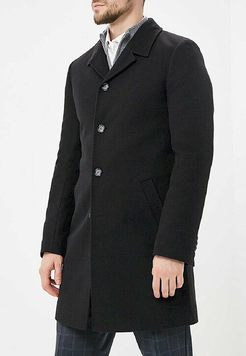 Пальто Berkytt, демисезон/зима, силуэт прилегающий, средней длины, внутренний карман, размер 50/188, черный