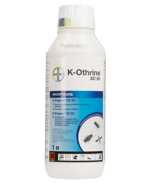 Средство Bayer К-Отрин (K-Othrine SC 50) от тараканов, клопов, блох, муравьев (без запаха) 1 литр