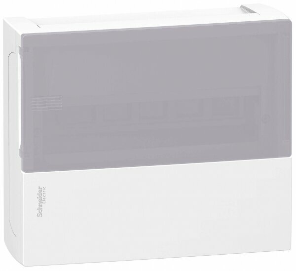 Schneider Electric RESI9 MP (Mini Pragma) Бокс навесной с дымчатой дверью 1 ряд/12 модулей, IP40, IK07, 63А, 2 клеммы, Италия MIP12112T (5 шт.)