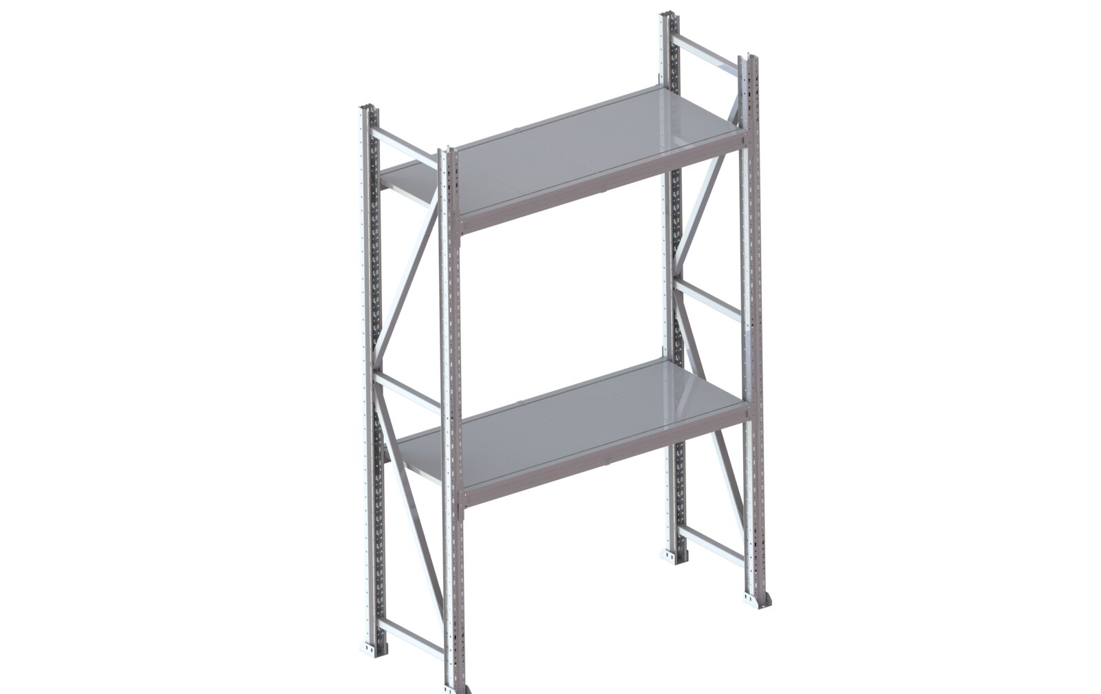 Стеллаж Л50 2000x500x1200 - 2 яруса (металлические полки)
