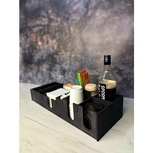 Органайзер-подставка для кофейни и бара. Эбеновое дерев