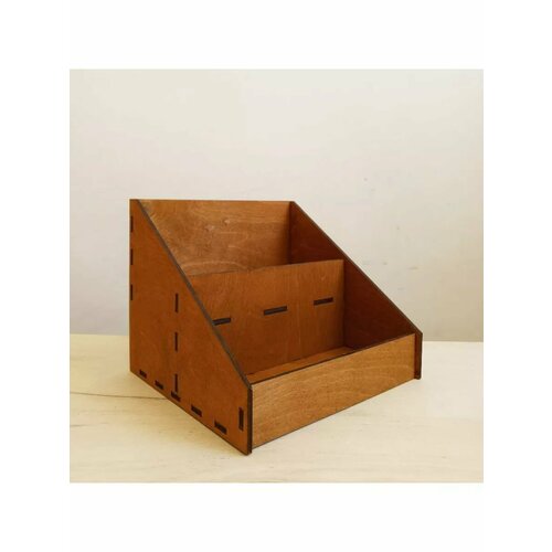 Стеллаж, витрина переносная на два отделения. Коричневый