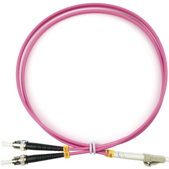 Патч-корд оптический Toplan , дуплексный, LC/PC-ST/PC, MM 50/125 (OM4), 3 м, LSZH
