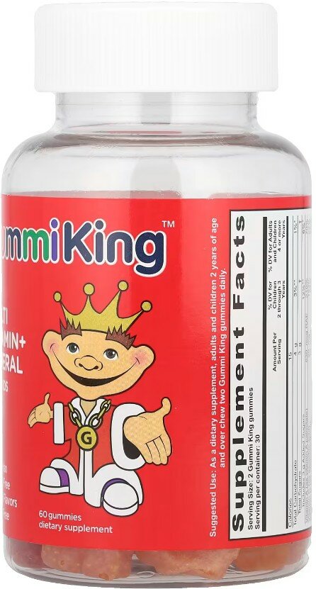 GummiKing, Multi Vitamin + Mineral For Kids, детские мультивитамины, 60 жевательных таблеток — фото 1