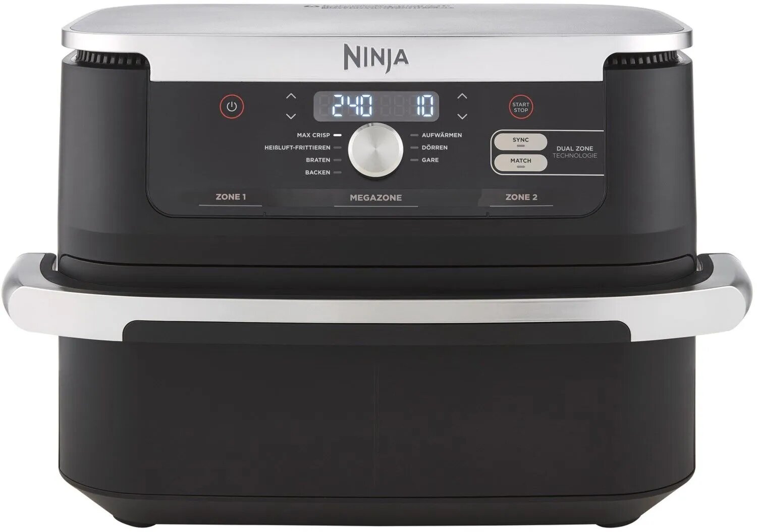 Аэрофритюрница без масла NINJA AF500 EU Foodi FlexDrawer, черная, 10.4 л, 1500 Вт, с двумя зонами приготовления