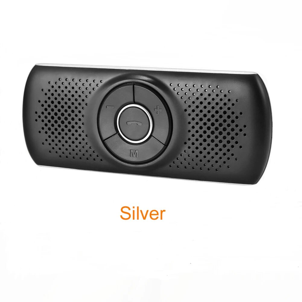 Комплект беспроводной связи bluetooth для автомобиля набор громкой связи, громкоговоритель, многоточечный козырек от солнца, динамик для телефона, смартфона, автомобильное зарядное устройство, громкая связь, Серебристый