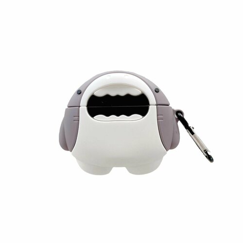 фото Galaxy buds 3 pro чехол для наушников samsung buds 3 с карабином, акула, серый axbox