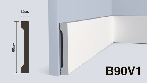 Изображение товара Плинтус HIWOOD B90V1, 90*14*2000мм, влагостойкий, ударопрочный, 1 шт