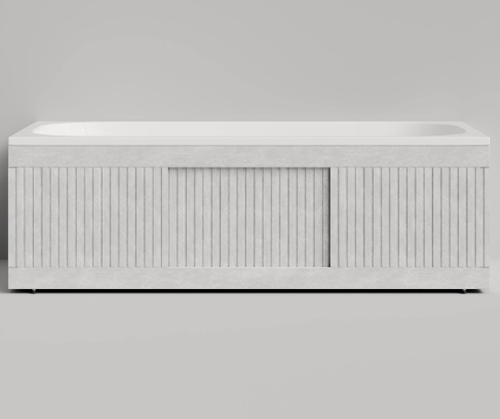 Изображение товара Экран под ванну "Рифленый" 170, влагостойкий, рифленая поверхность, белый камень